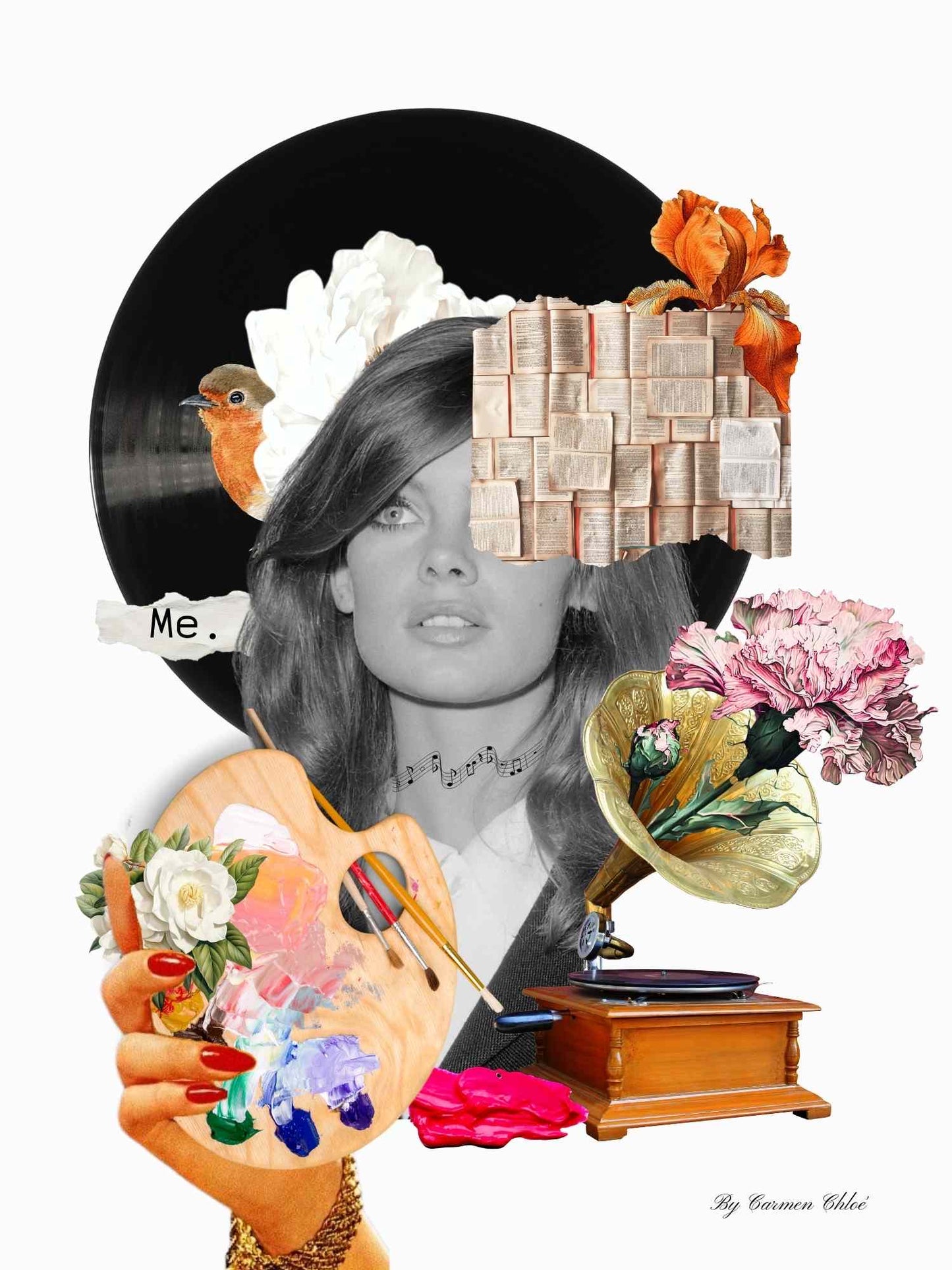 Música, arte, libros y flores