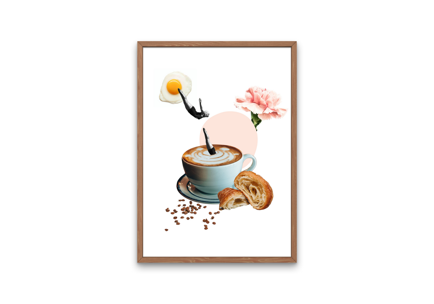 Lámina Coffee Splash when egg rises